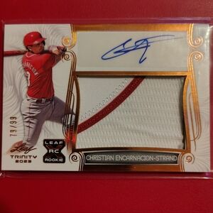 Christian Encarnacion-Strand 2023 Leaf Trinity XRC Rookie Patch Auto SP 79/99